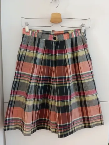 Bermuda à carreaux multicolore vintage handmade