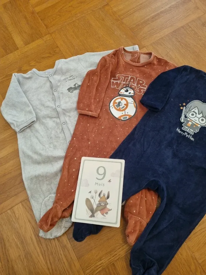 Lot 3 pyjamas hiver 9 mois