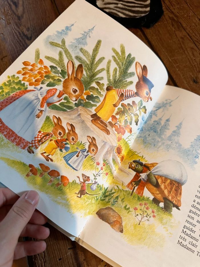 Livre ancien vintage Hemma La petite famille lapin collection petite famille cartonné - photo numéro 5