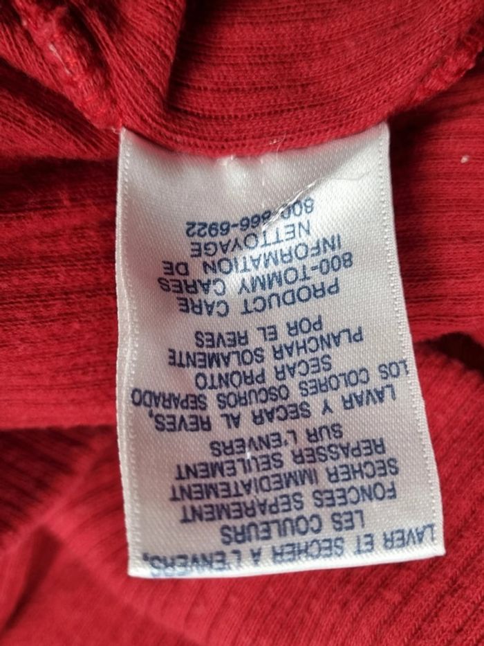Pull fin col roulé Tommy Jeans rouge – Taille M Femme (mesures en photos) - photo numéro 10