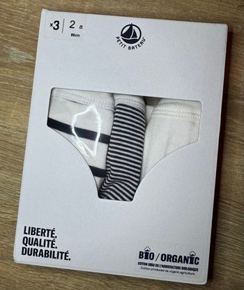 Coffret de 3 slips marinière Petit Bateau 
