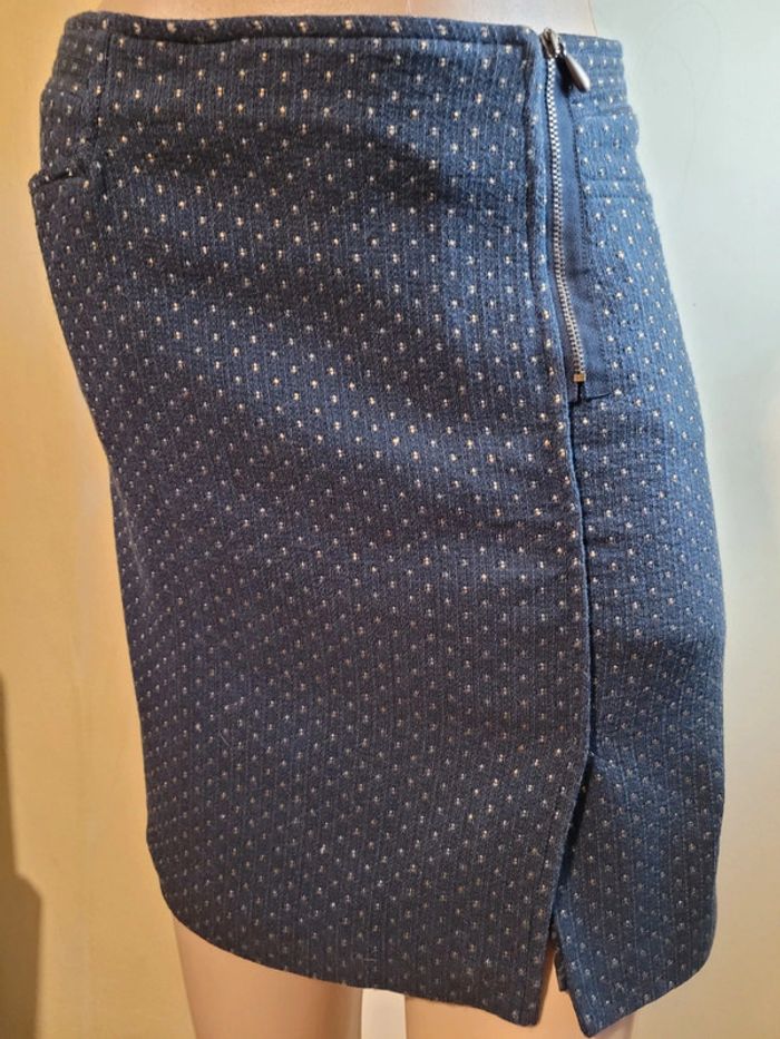 Jupe bleu marine et doré, doublé, chaude et élégante - photo numéro 6