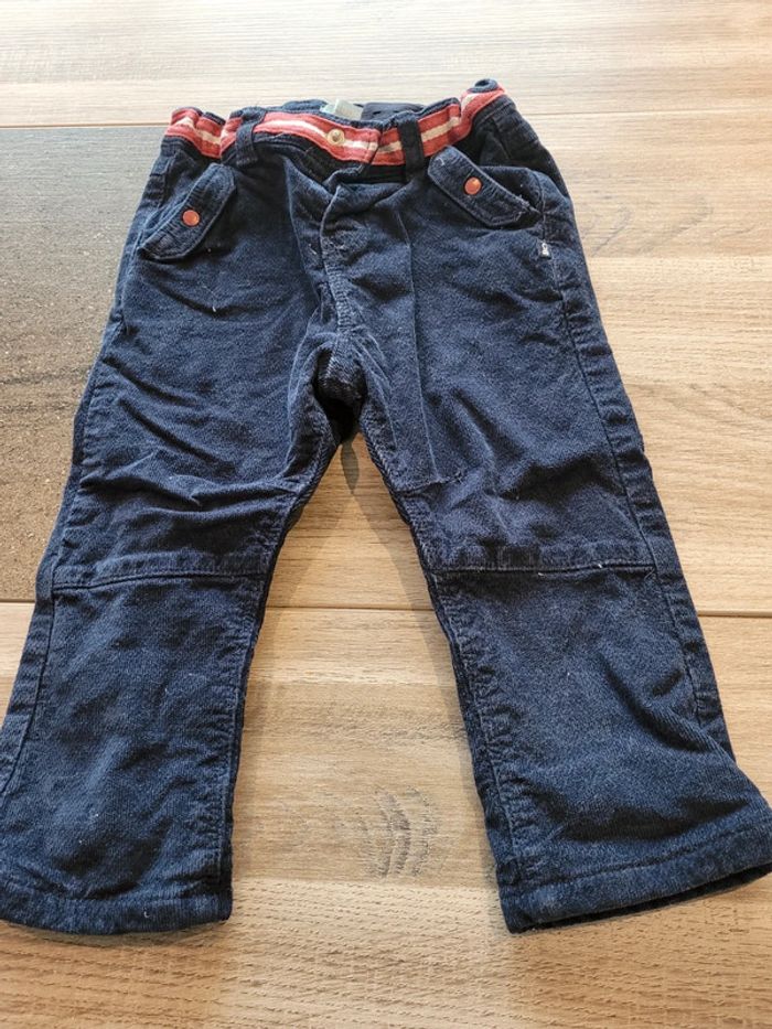 Pantalon velour bleu marine garçon 18 mois