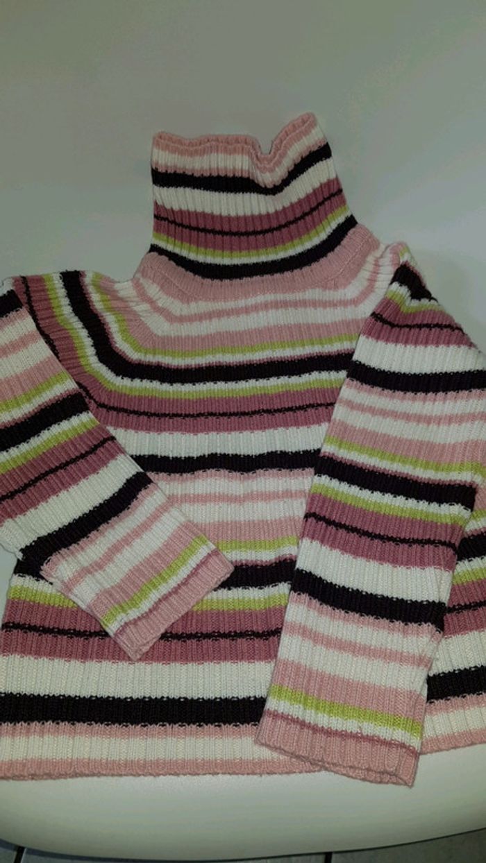 Pull chaussette rayé fille