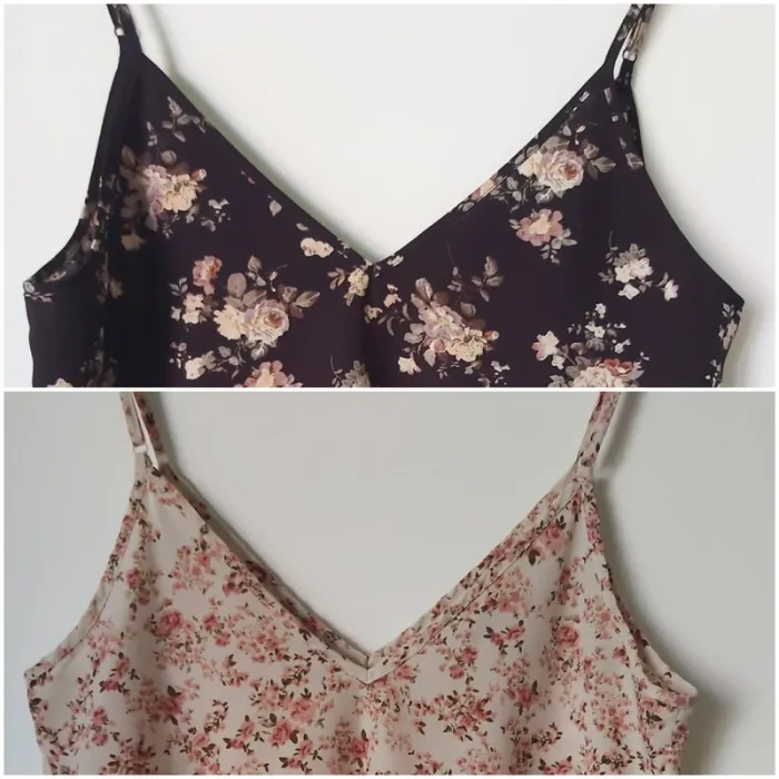 Lot de 2 tops fleuris à bretelles
