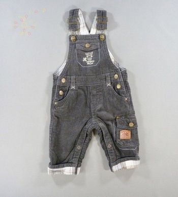 Salopette longue velours côtelé gris foncé renne Sergent Major 3 mois 60 cm garçon