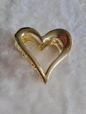 Pince a cheveux cœur acier gold