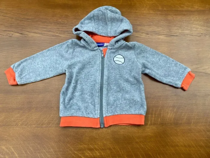 Veste grise 6 12 mois en éponge baseball - photo numéro 2