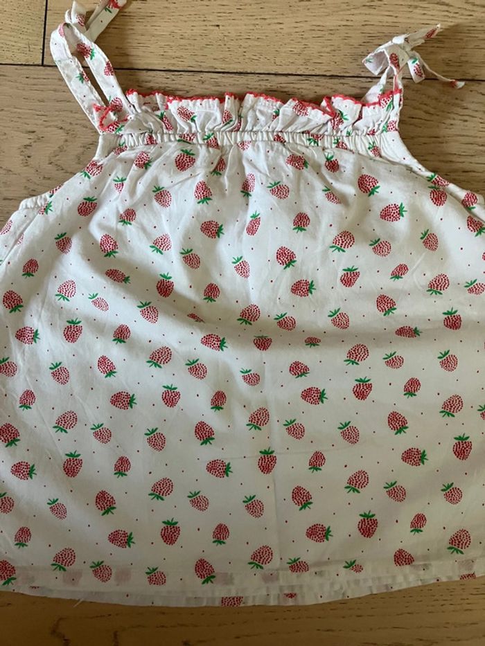 Ensemble blouse à bretelles + short en jeans 2-3ans H&M - photo numéro 3