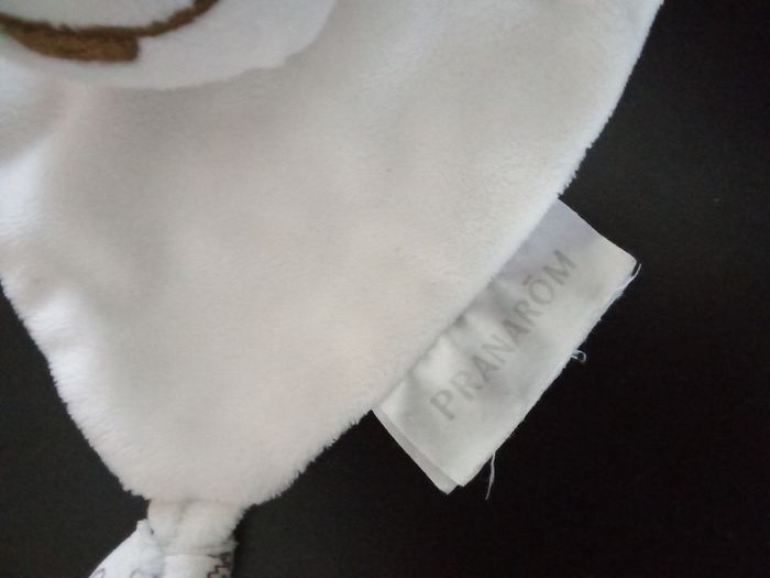 Doudou blanc pronarum mixte bébé fille ou garçon, mouchoir, hippopotame, gris, blanc, motif, plat - photo numéro 3