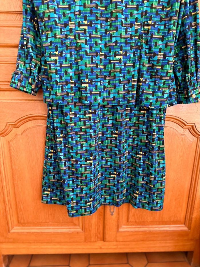 Robe manches longues doublée dans les tons bleus - photo numéro 12
