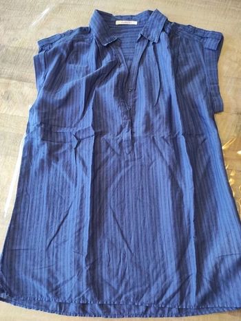 Blouse manches courtes bleue