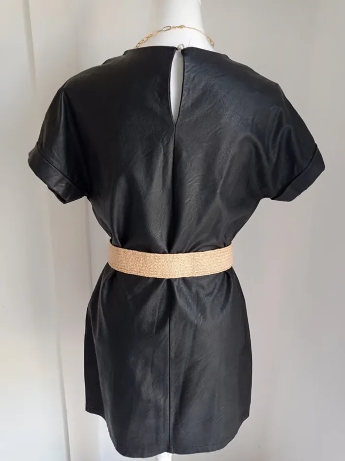 Robe noire en simili cuir New Collection - photo numéro 2