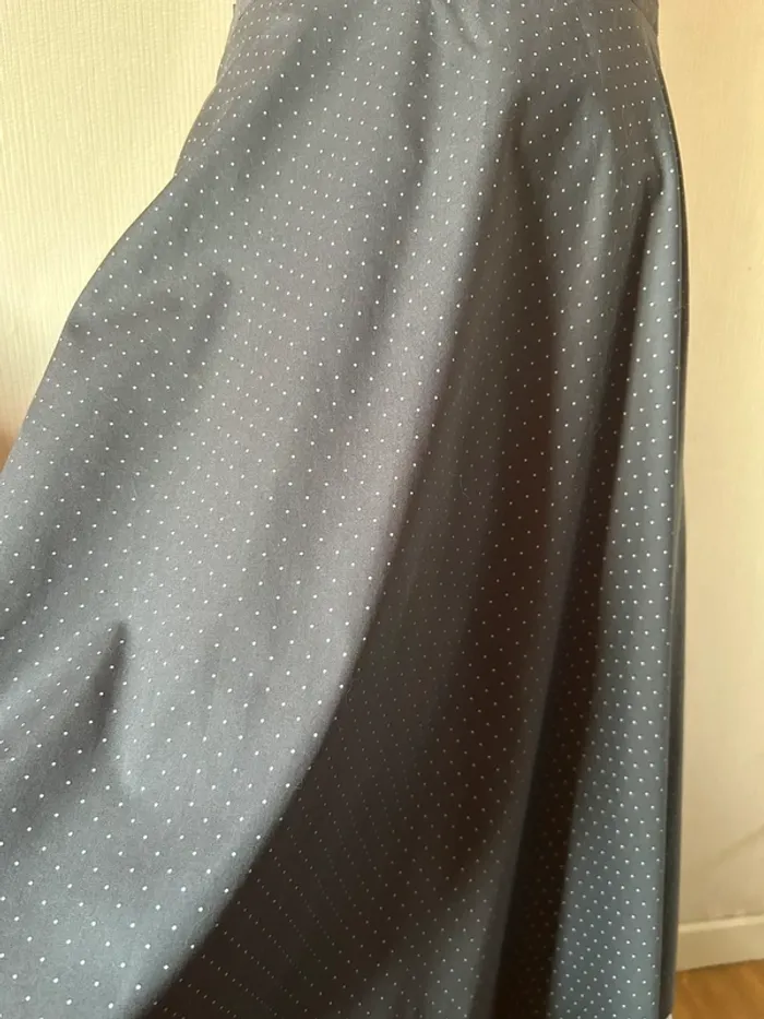 🩶🌸Jupe longue à pois bohème coton gris M/38 cottagecore Oktoberfest Berwin&Wolff polka dots skirt🌸🩶 - photo numéro 10