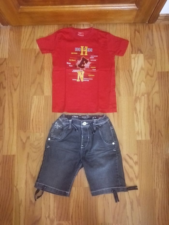 Ensemble tee shirt Cero et bermuda jean Complices 5 ans