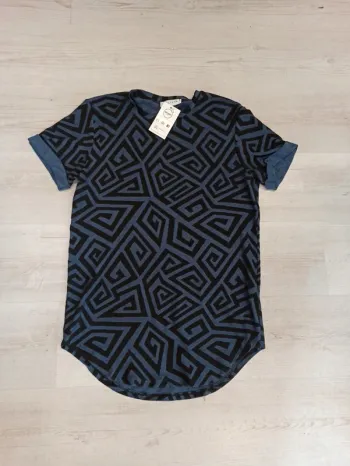 Tee shirt bleu et noir homme M