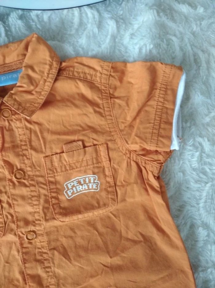 Chemise manches courtes Garçon 6 mois Petit Pirate 100% coton - photo numéro 4