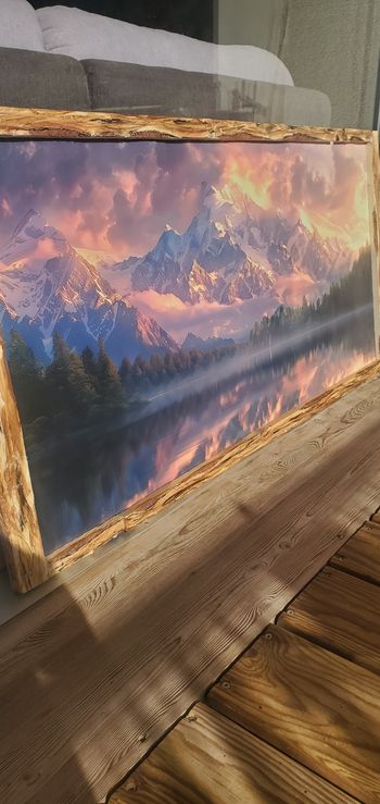 Tableau lac et montagne