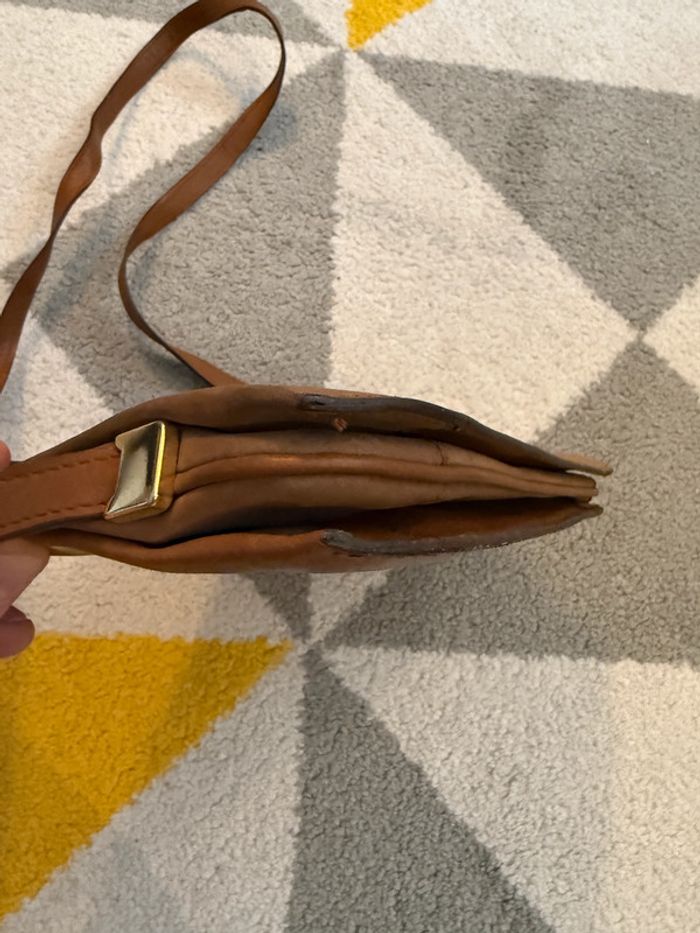 Sac à bandoulière en cuir marron vintage - photo numéro 6