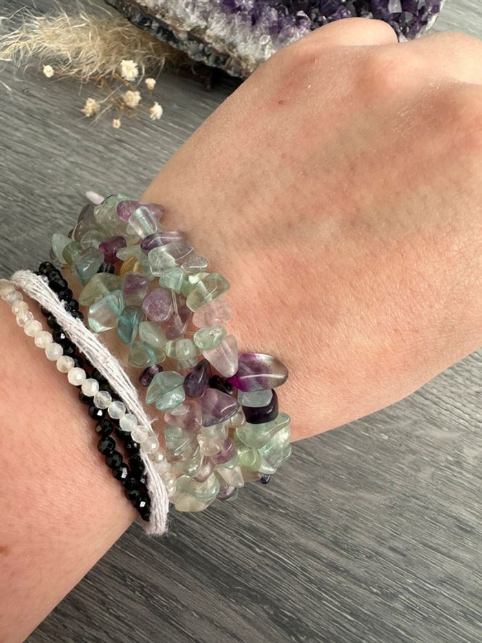 Bracelet large en fluorite véritable du Mexique - Pierre véritable - photo numéro 7