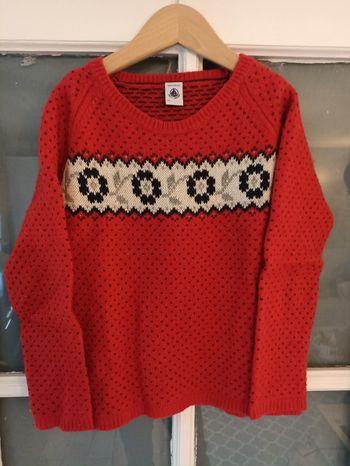 Pull chaud hiver rouge  petit bateau