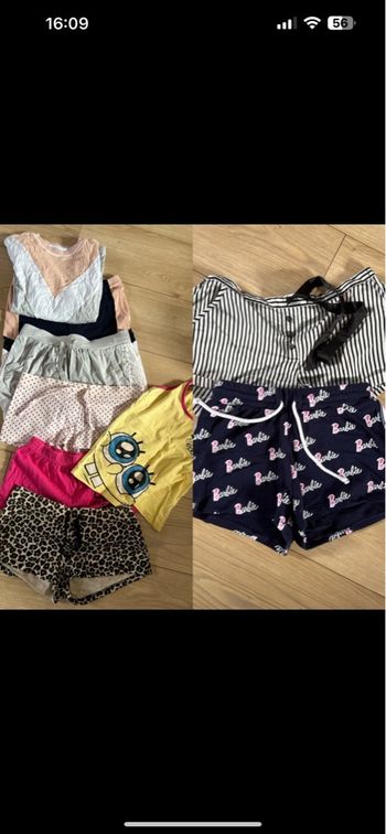 Lot shorts & pyjamas XS/S – Barbie, Bob l’éponge, imprimés 🩷✨