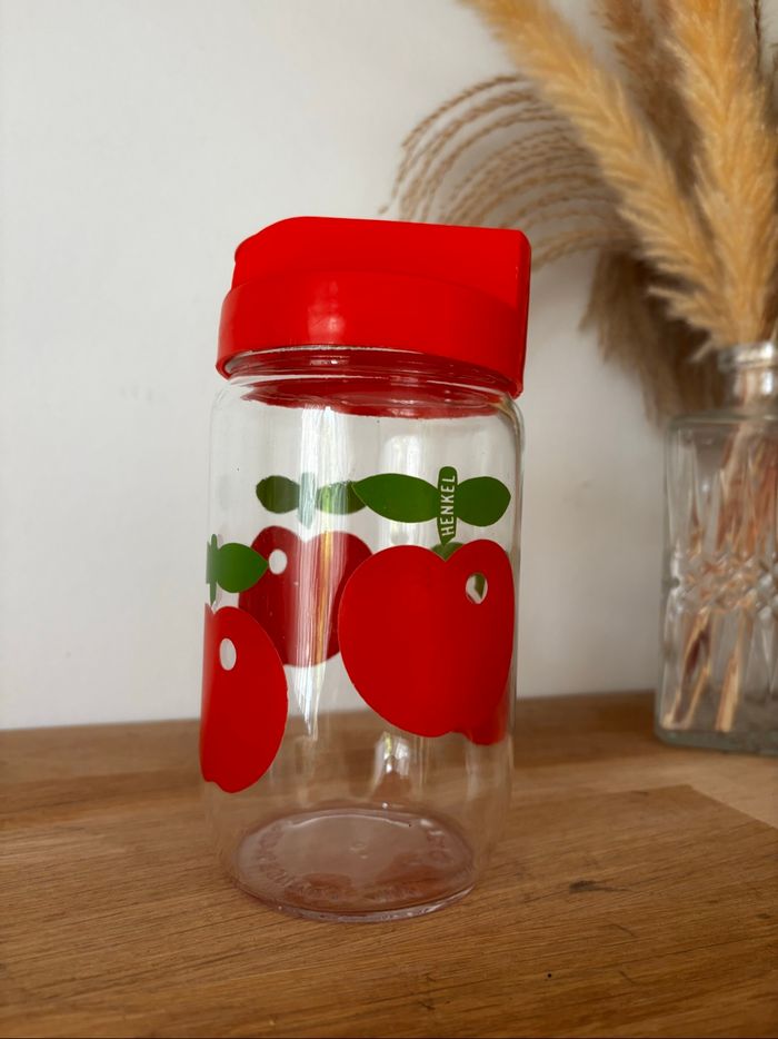 Vintage pot bocal Henkel pommes rouges
