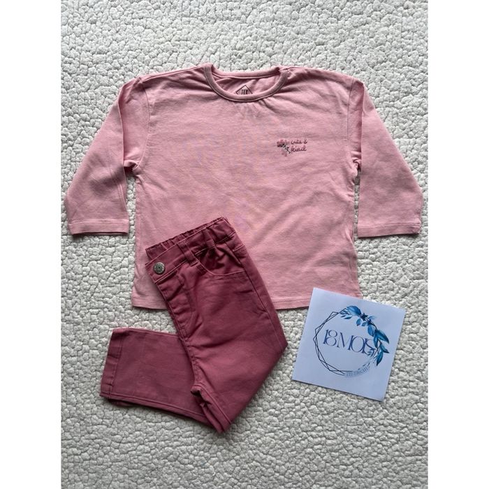 Look tee-shirts et pantalon roses taille 18 mois Tex
