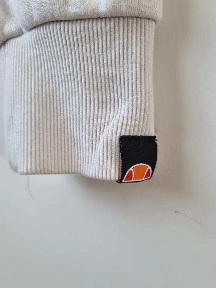 Sweat hoddies blanc Ellesse en coton vintage Année '90 - photo numéro 5