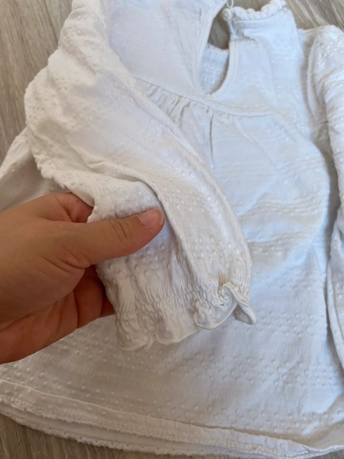 Tee Shirt / chemisier manche longue blanc 4 ans - photo numéro 5