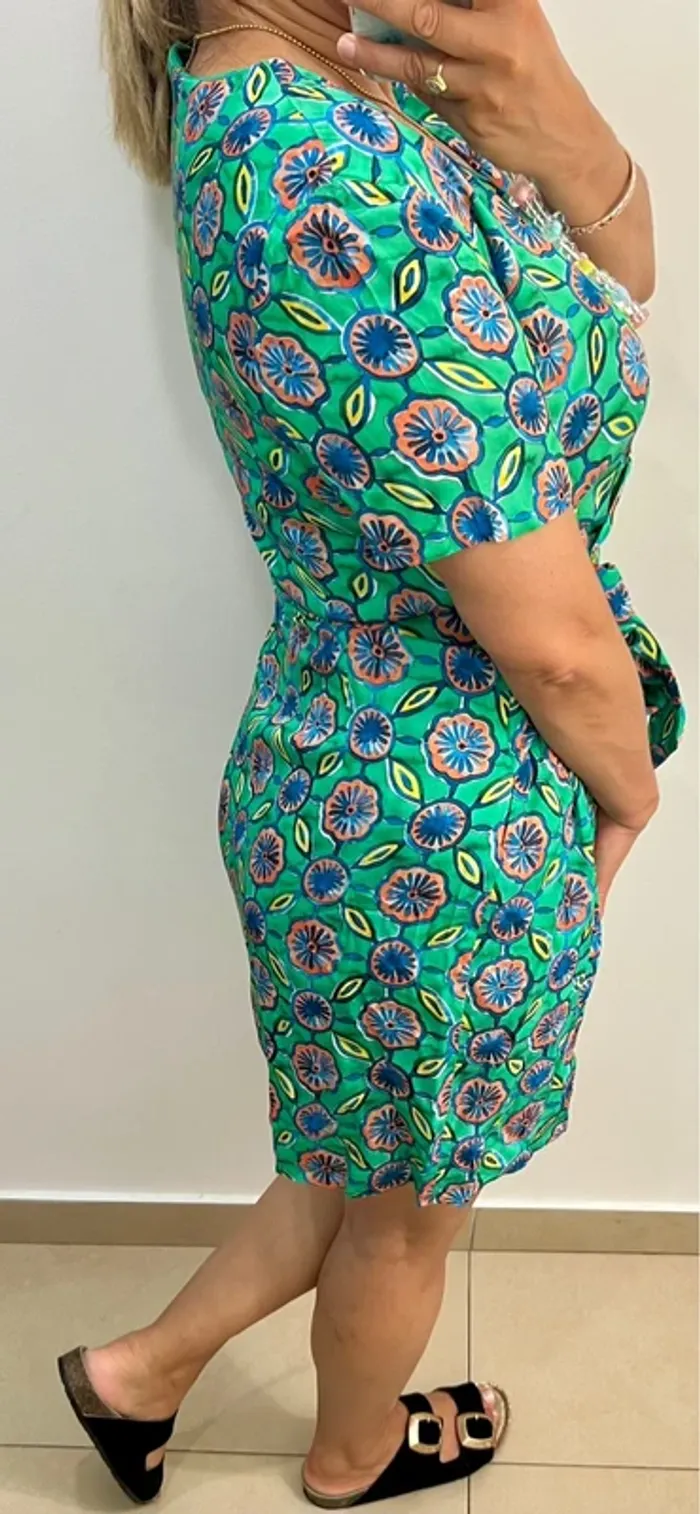 Robe satinée Claudie Pierlot imprimée colorée - photo numéro 6