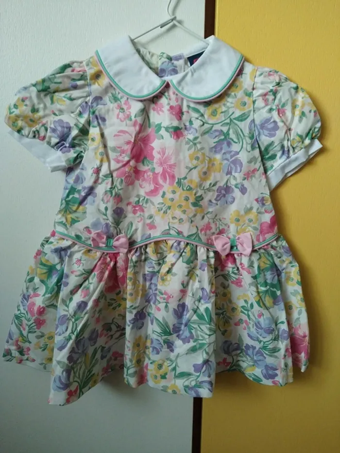 Robe dress vintage fleurs flower baby girl country cottage core