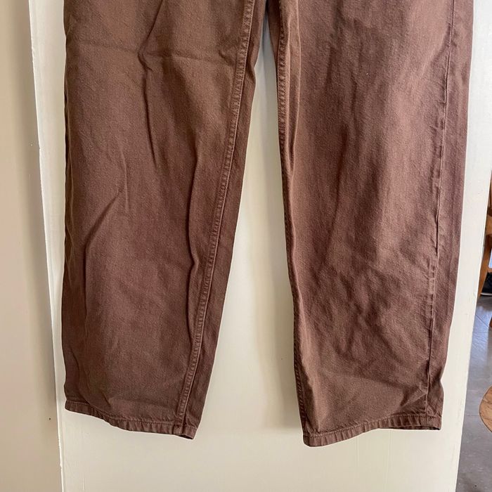 Pantalon large marron en velours côtelé 100% coton taille 42 Stradivarius V074 - photo numéro 3