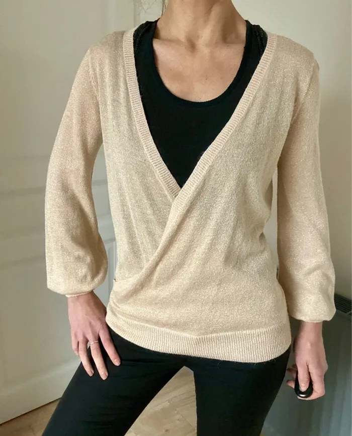 Très beau pull décolleté en V – Ichi – Taille S - photo numéro 2