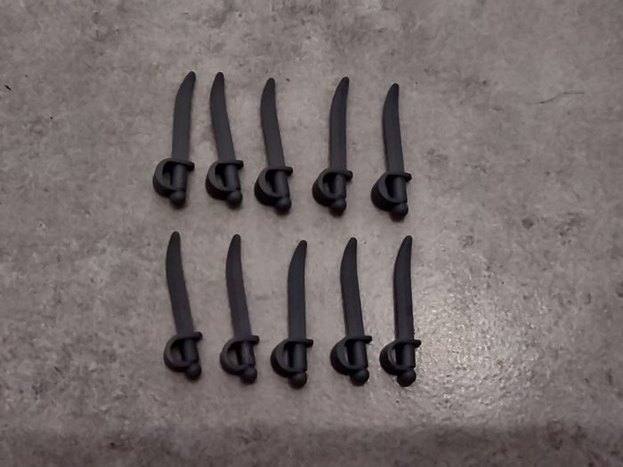 Lot 10 sabres gris de pirate Lego - en parfait état - vrai Lego