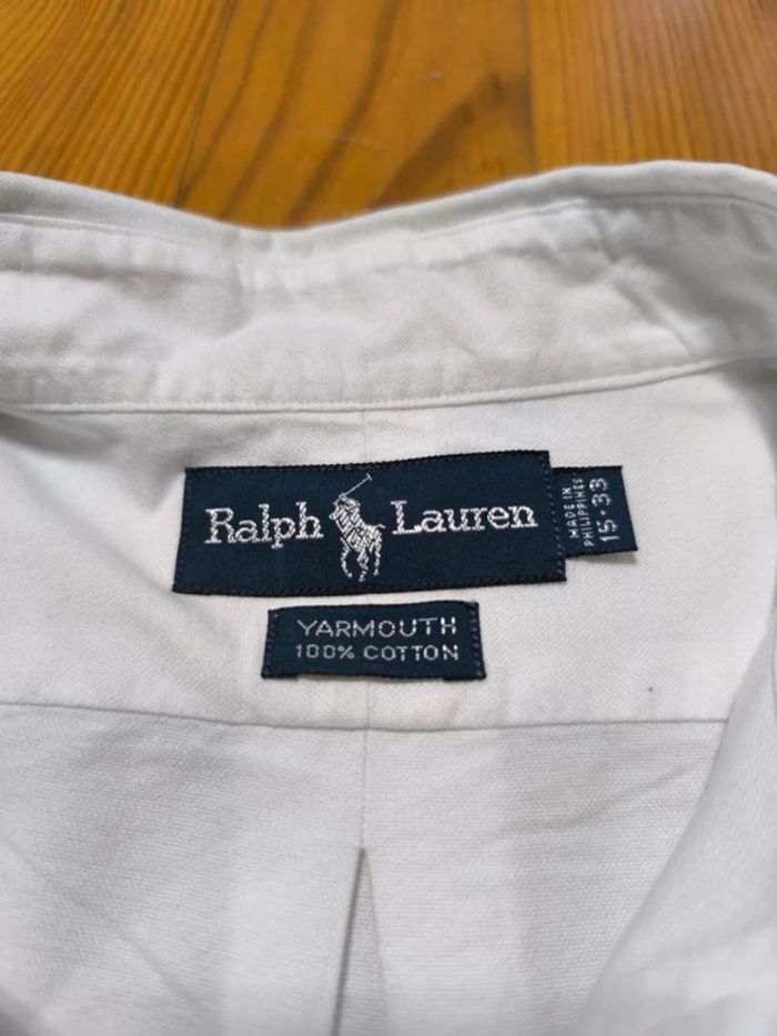 Chemise Manches longues - Ralph Lauren - Yarmouth - Logo brodé premium - Blanc - Taille M - photo numéro 9