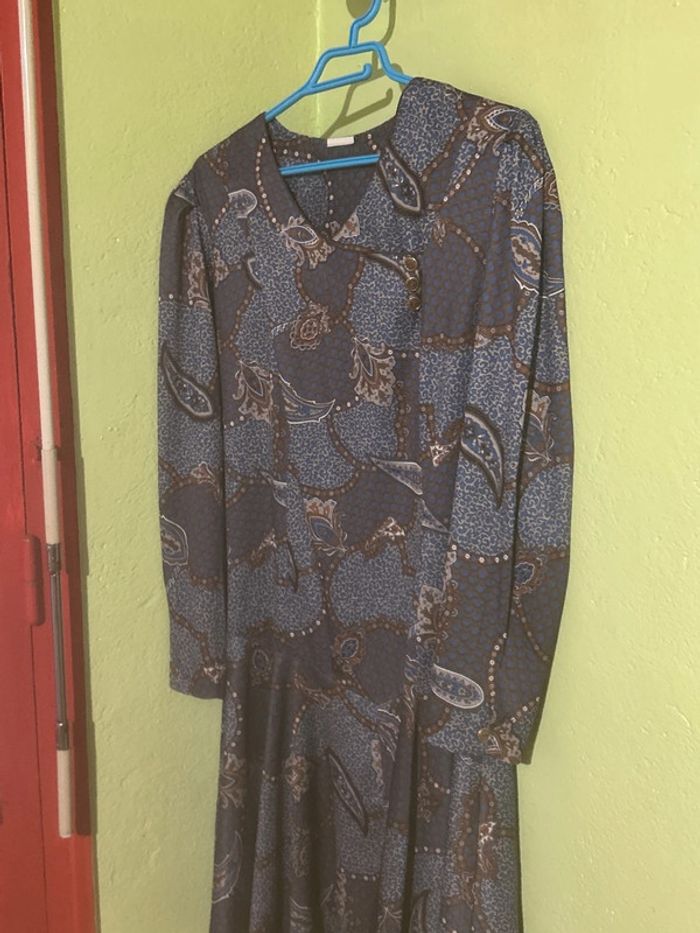 Jolie robe d hiver vintage kitsch mi longue 42 44 - photo numéro 5