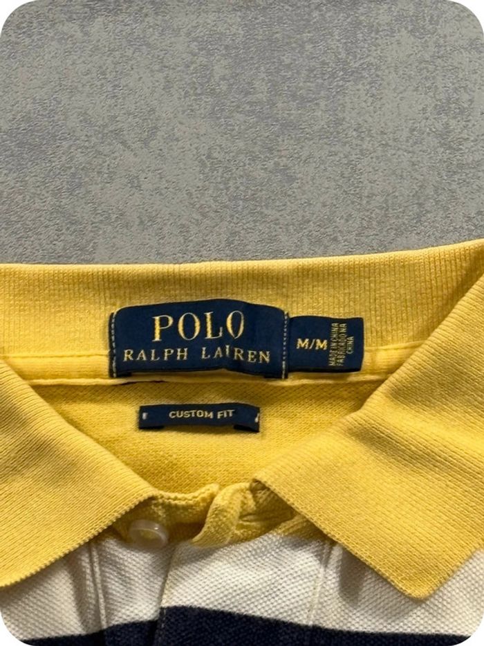 Polo Ralph Lauren Rayé Bleu jaune et Blanc Taille S - photo numéro 3