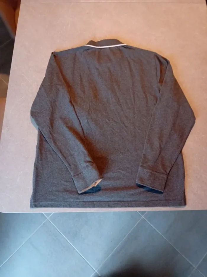 Polo longue manche gris anthracite taille L Status - photo numéro 5