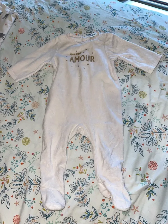 Pyjama rose pâle « mon petit amour »
