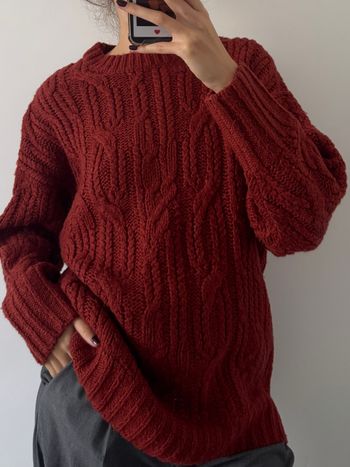 Pull en maille oversize bordeaux Pull & Bear