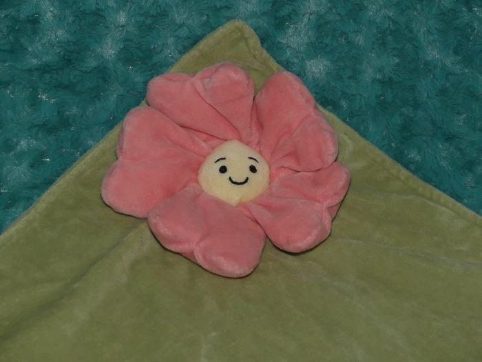 Doudou plat fleur marguerite vert rose Jellycat 🌸état neuf - photo numéro 2