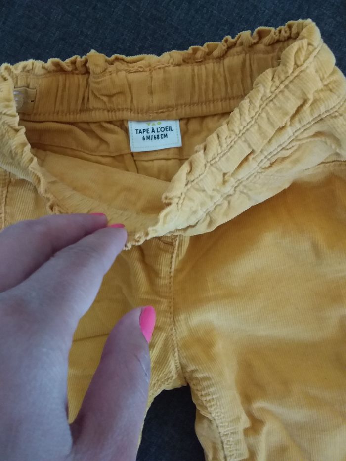 Pantalon moutarde en velours 6 mois tao - photo numéro 4