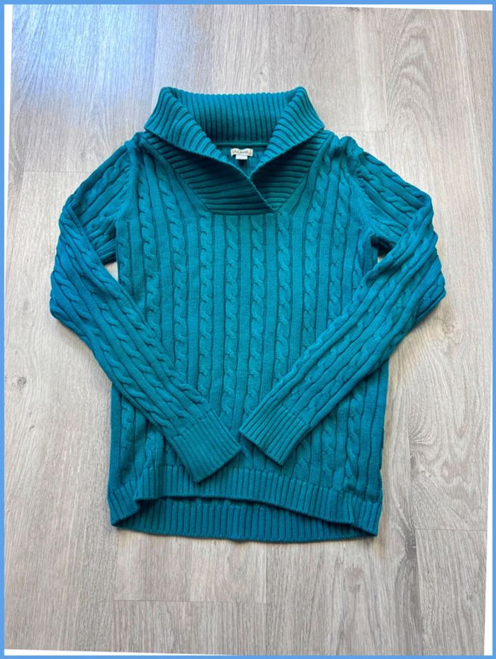 Pull col roulé Femme avec Torsade L.L. Bean Turquoise Taille XS - photo numéro 2