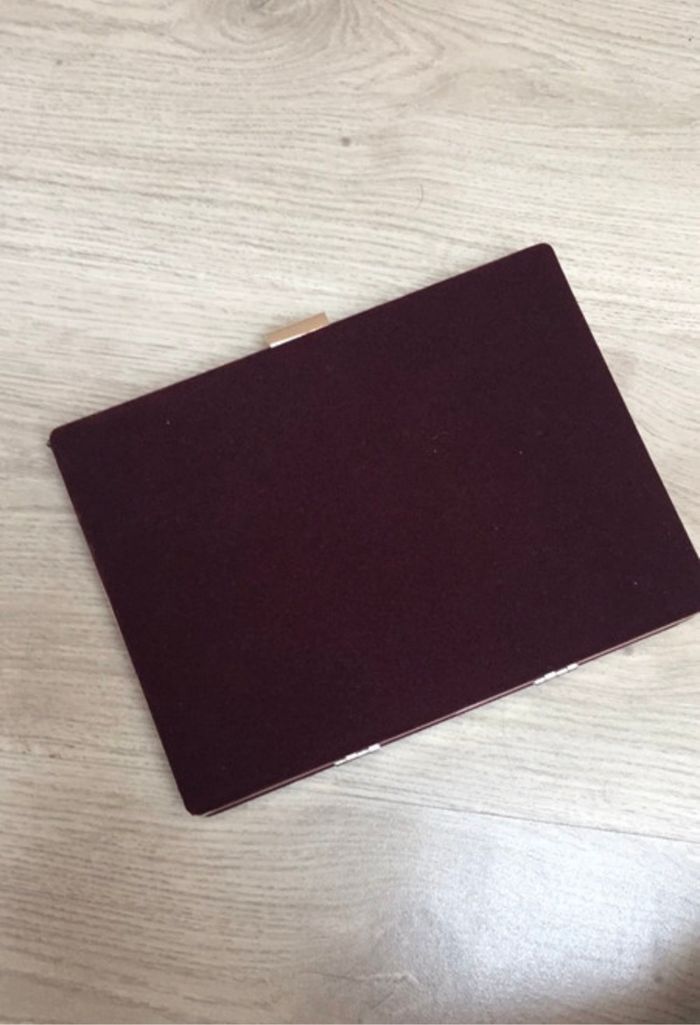 Sac pochette en velours bordeaux doré - photo numéro 3