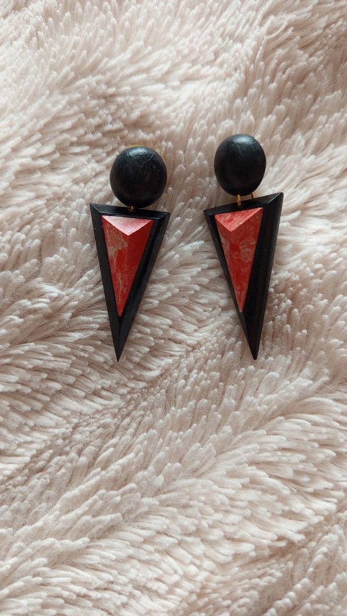 Boucles d'oreilles triangle vintage - photo numéro 4