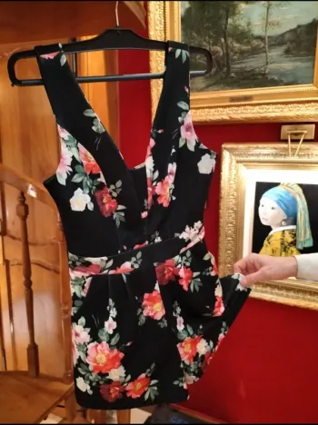 Combishort élégant - motif fleurs