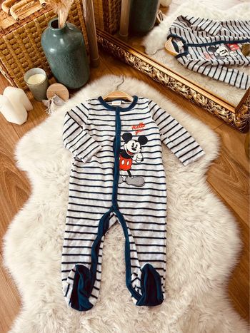 Taille 9 mois pyjama velours garçon Disney bleu et blanc * Mickey * 💙