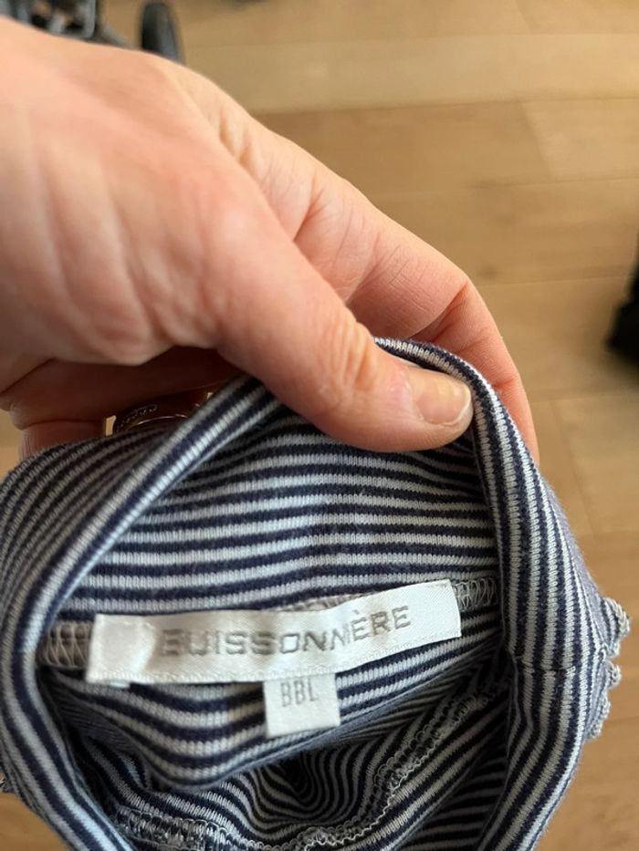 T-shirt col roulé marinière 5 ans - photo numéro 2
