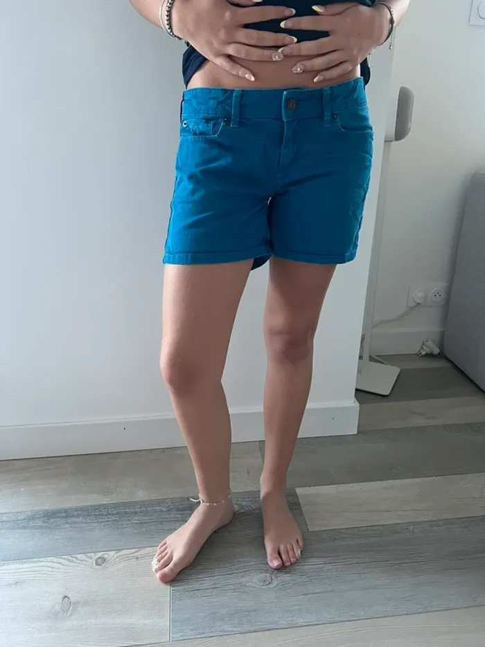 Short pépé jeans bleu